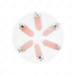 rose quartz pencil pendant