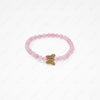 Rose Quartz Bracelet 4mm Beads With Butterfly Charm