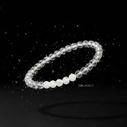 Selenite And Clear Quartz Bracelet 6mm Beads
