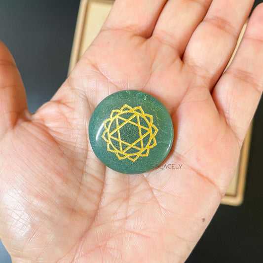 Seven chakra healing crystal coins