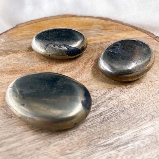 shiny pyrite pocket stone