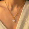 Tender heart rose quartz necklace