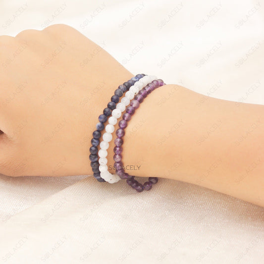 third eye chakra stackable crystal bracelet