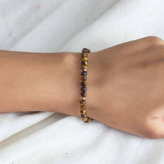 tigers eye beaded bracelet 4mm