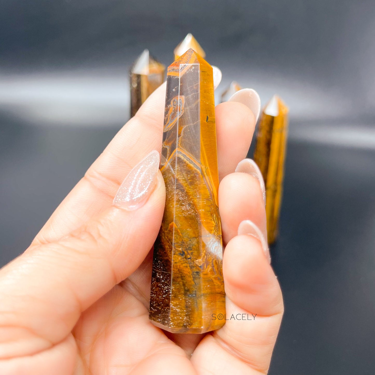 Tiger’s eye energy healing wand