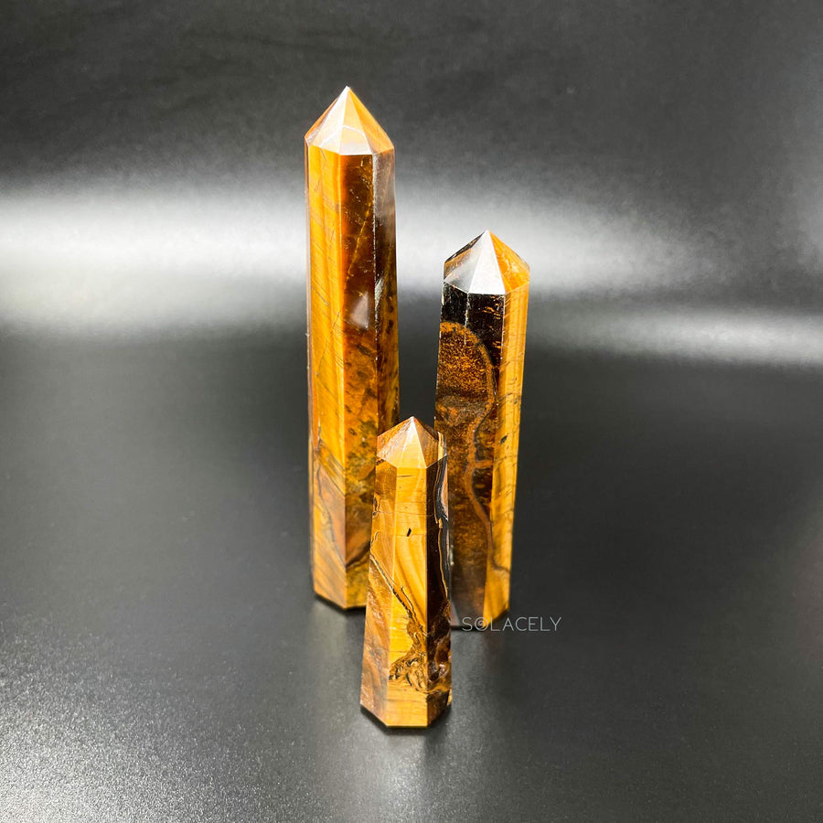 Tiger’s eye gemstone wand tower