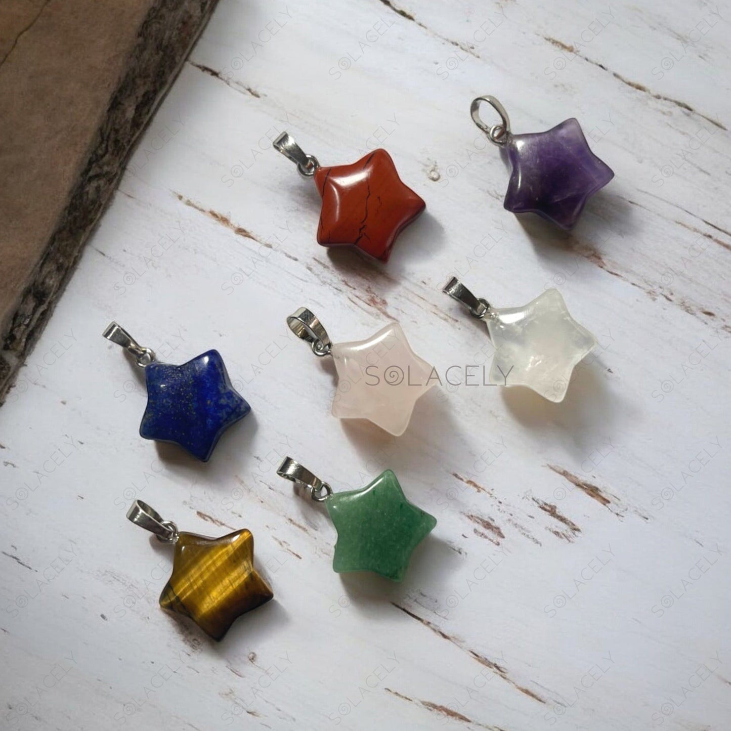 tigers eye star charm pendant