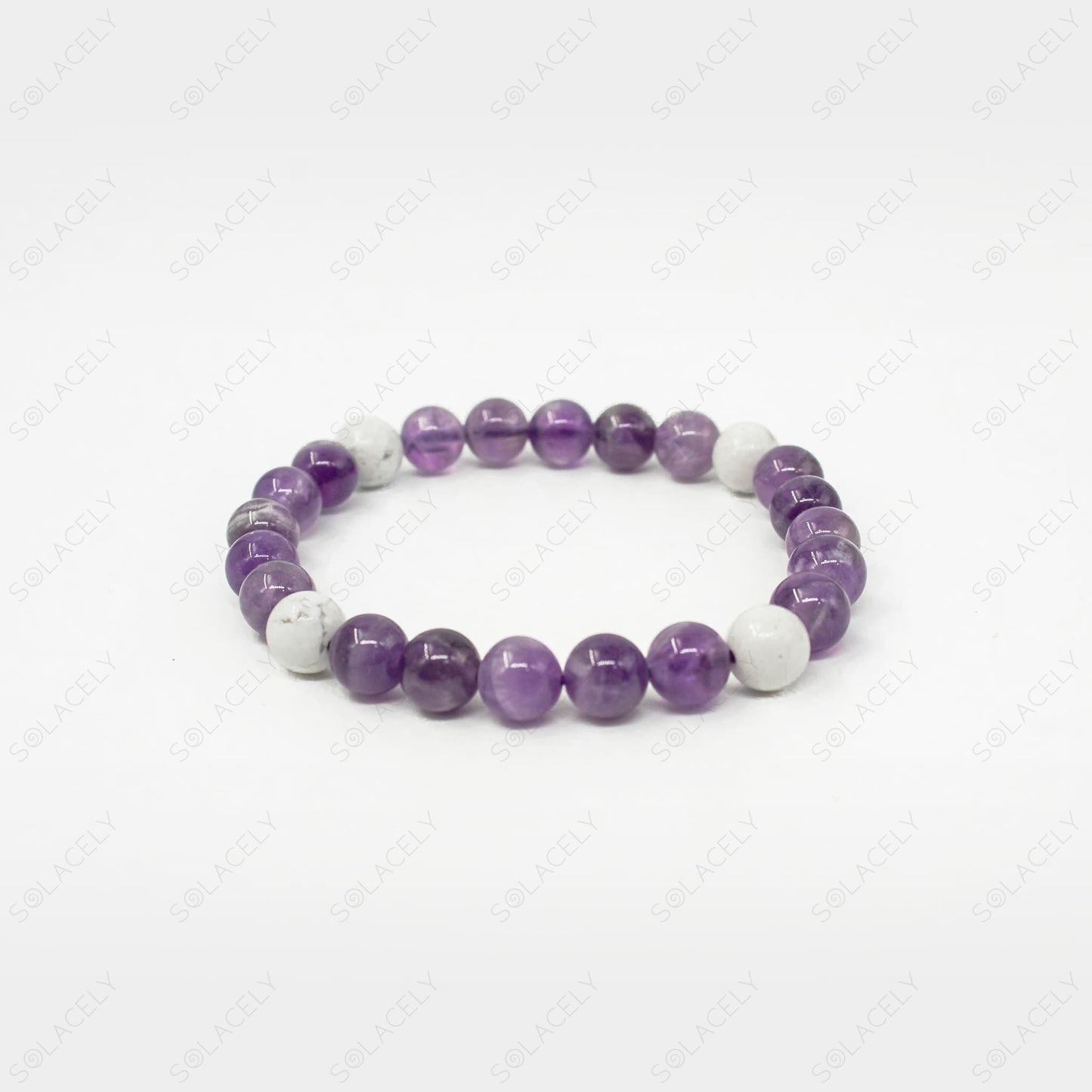 amethyst and howlite crystal bracelet 8mm beads