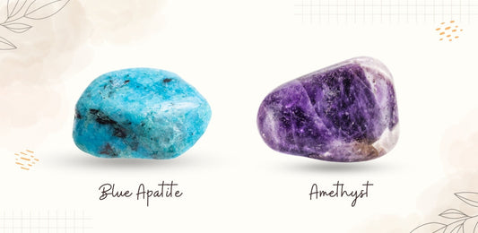Blue Apatite and Amethyst