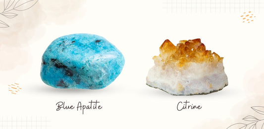 Blue Apatite and Citrine