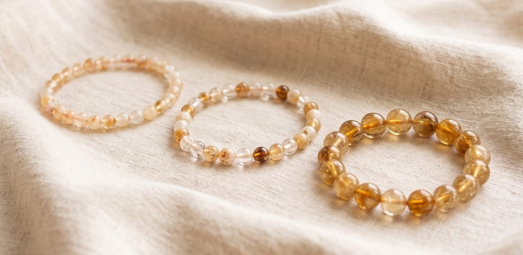 Citrine bracelet bead size comparison