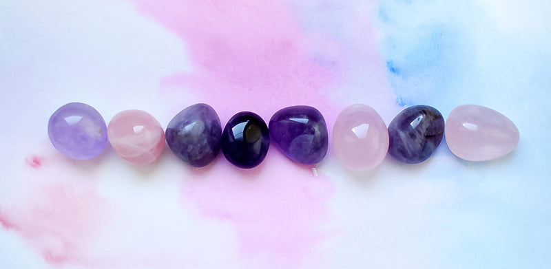 amethyst and rose quartz