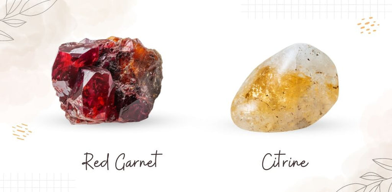 Red Garnet and Citrine