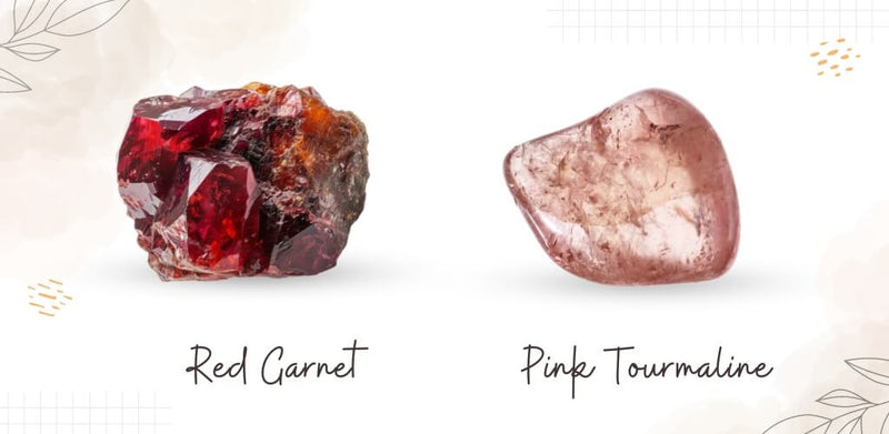 Red Garnet and Pink Tourmaline