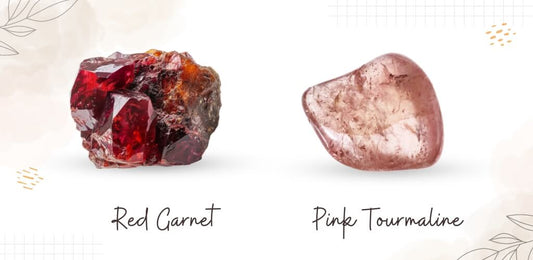 Red Garnet and Pink Tourmaline