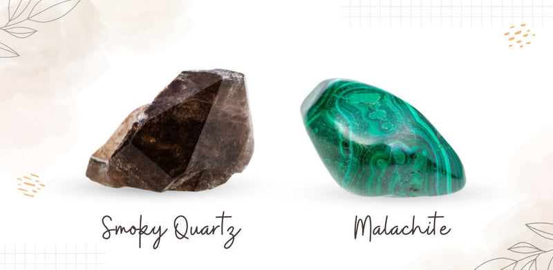 Smoky Quartz and Malachite