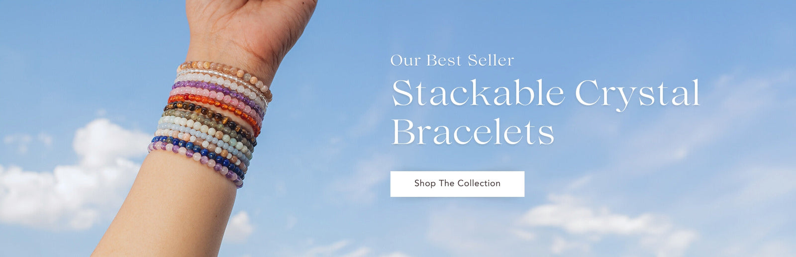 Stackable 4mm crystal bracelets collection banner