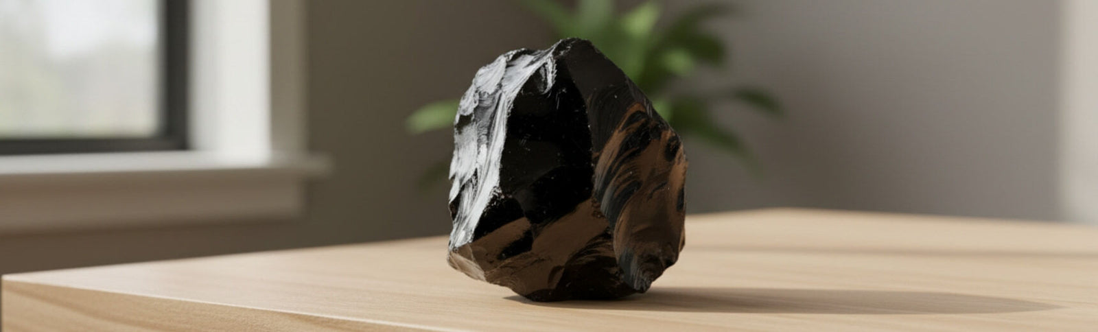 Black obsidian, natural volcanic glass for protection and release