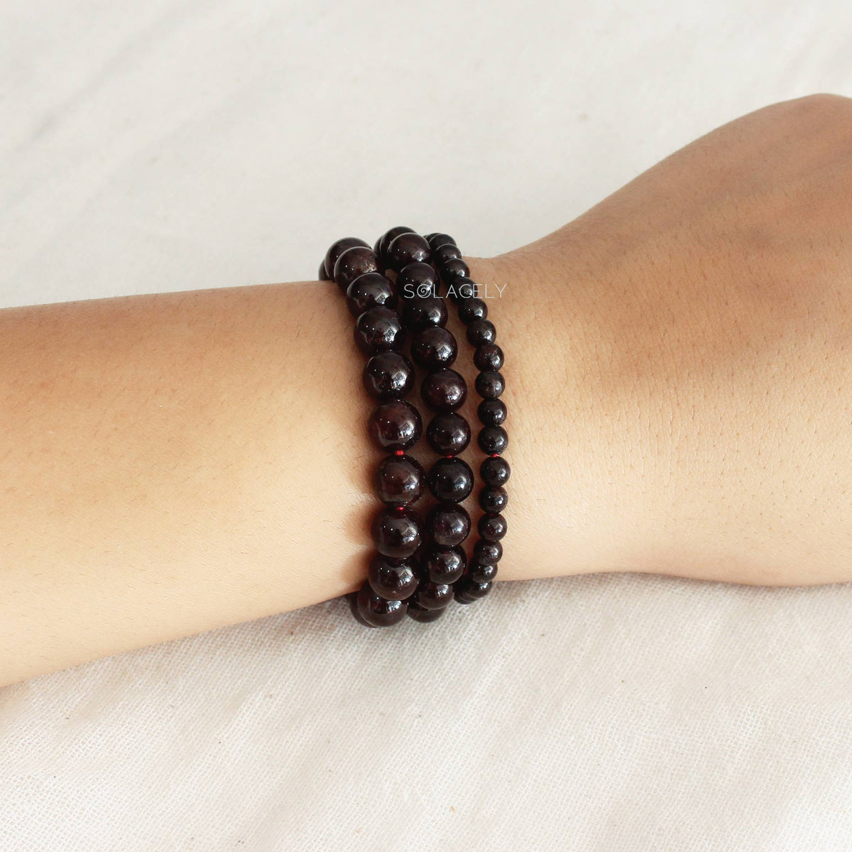 Red garnet crystal collection