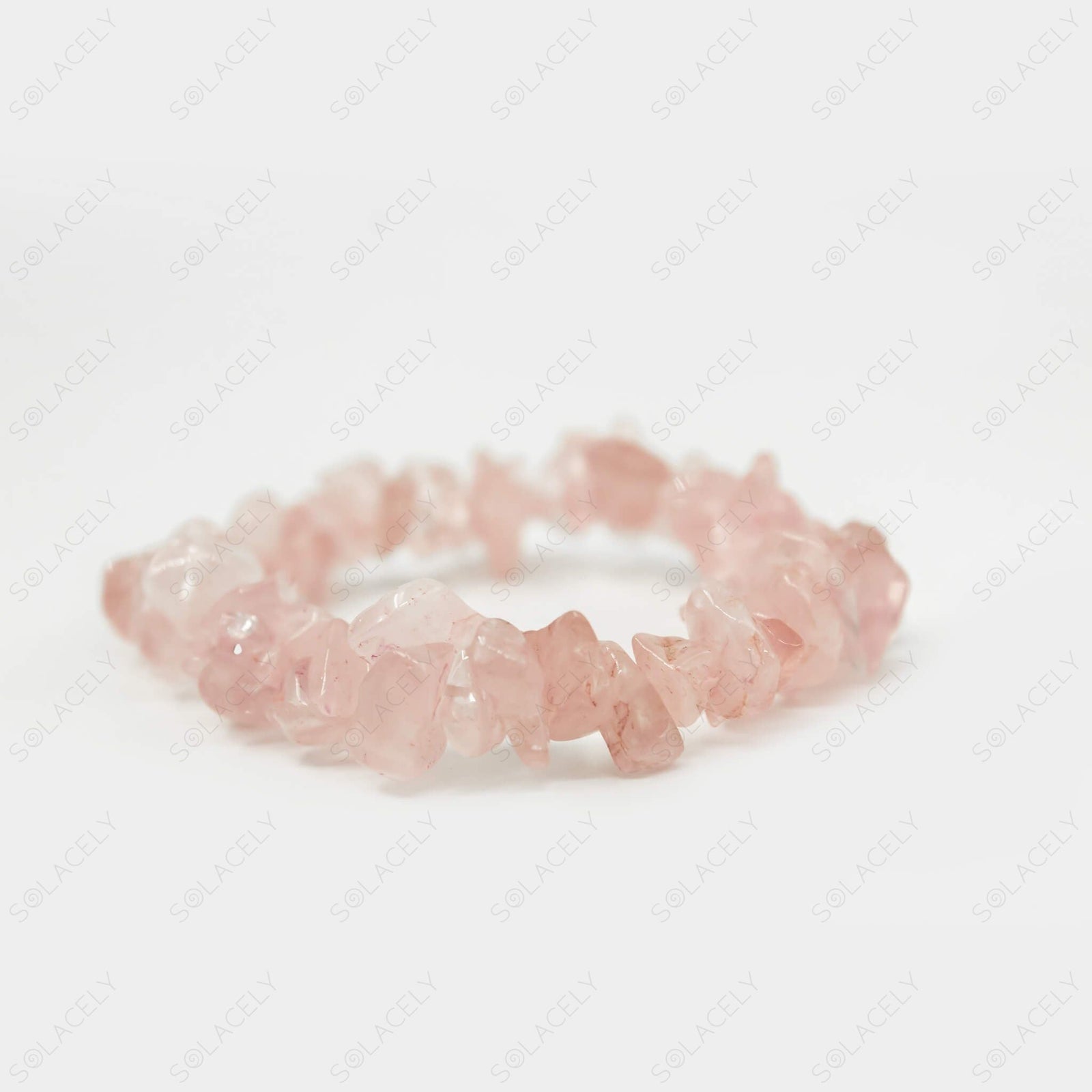Rose quartz bracelet, soft pink stretch fit