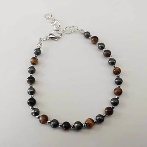 Grey and black beaded bracelet