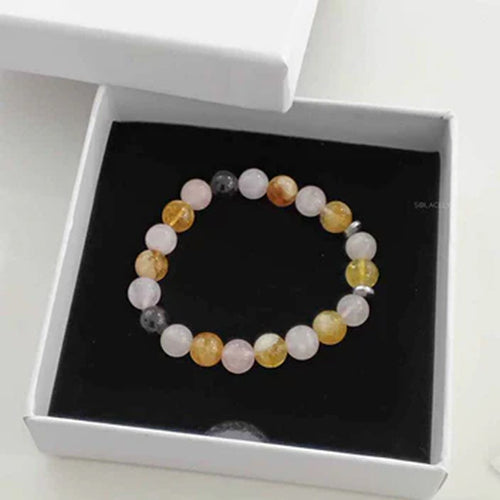 Beaded bracelet displayed in an open gift box