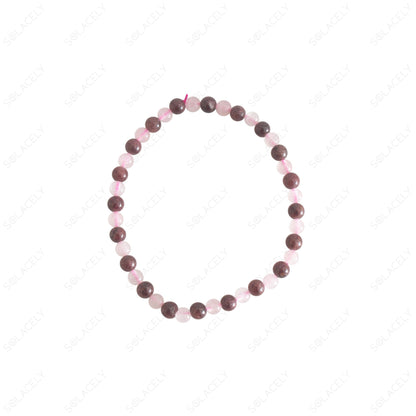 4mm rose quartz and garnet