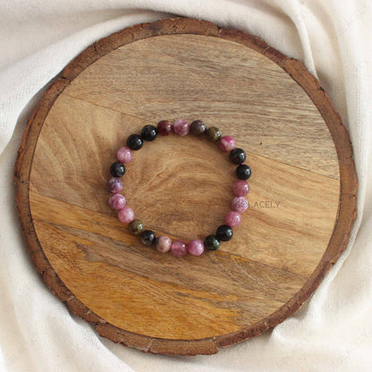 8mm beads multi tourmaline crystal bracelet