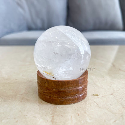 Clear quartz gemstone ball