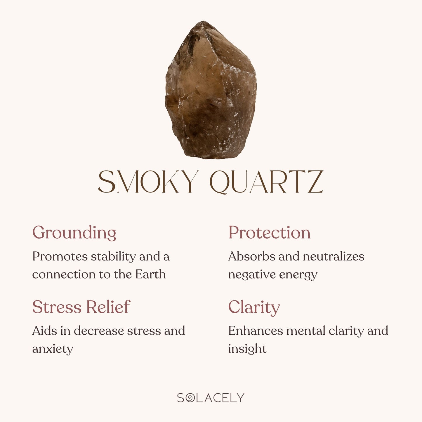 Smoky Quartz Crystal Wand/Tower