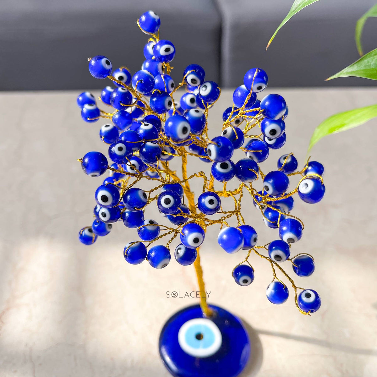 Evil Eye Crystal Tree with Evil Eye Base