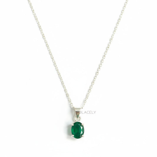 Green Onyx Sterling Silver Necklace