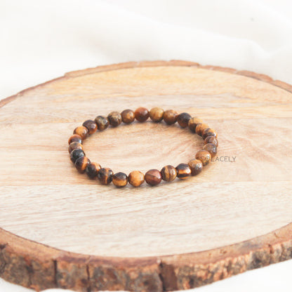 Tiger's Eye Faceted Crystal Bracelet - 6mm Beads