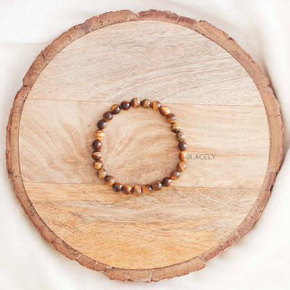 Tiger's Eye Faceted Crystal Bracelet - 6mm Beads
