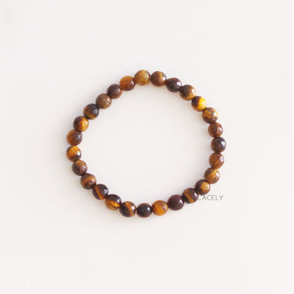 Tiger's Eye Faceted Crystal Bracelet - 6mm Beads