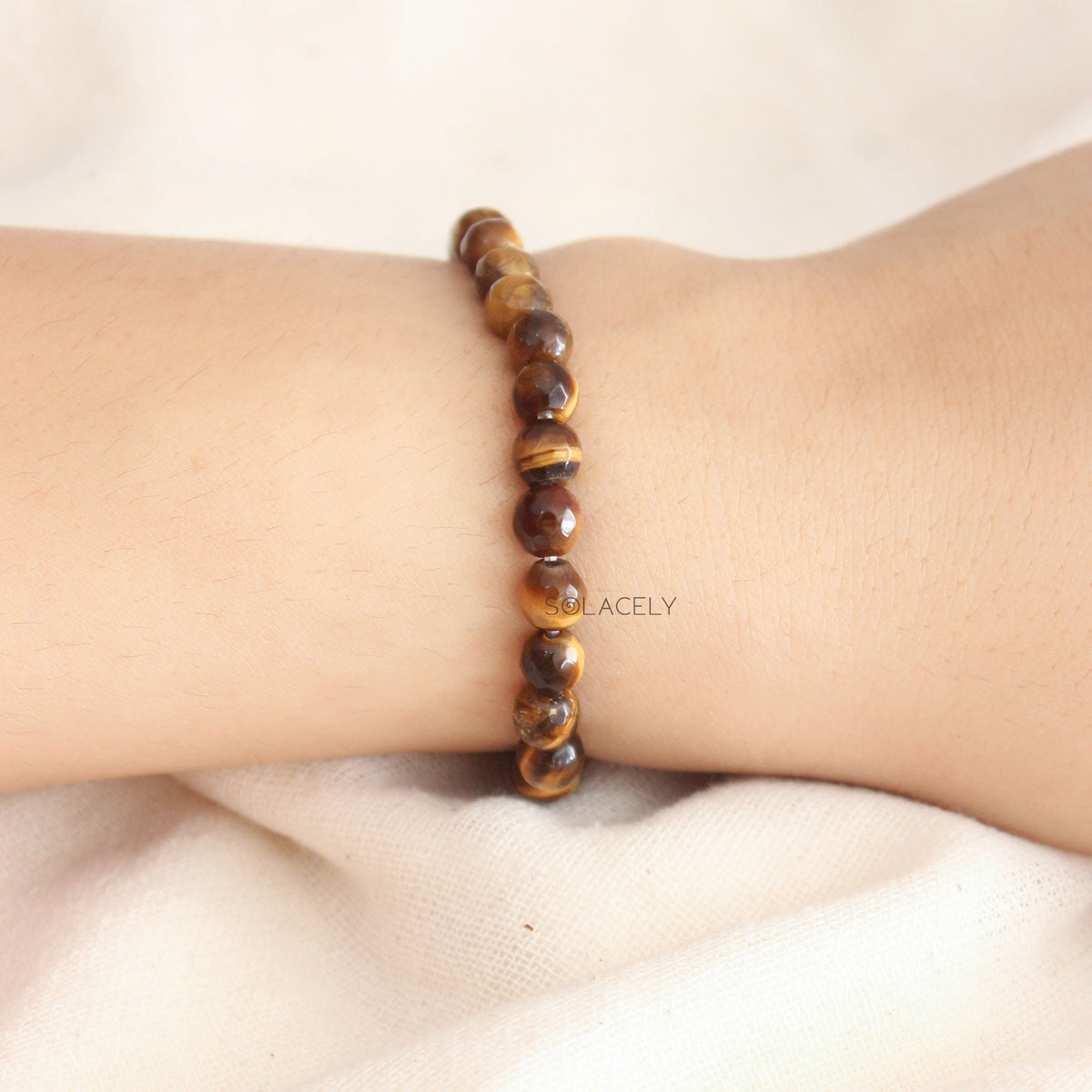 Tiger's Eye Faceted Bracelet (6mm Beads)