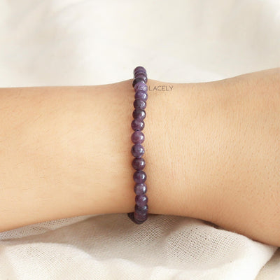 Lepidolite 4mm Beaded Bracelet