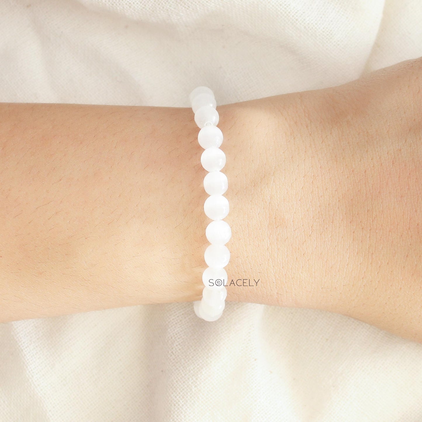 Selenite Bracelet - 6mm Beads
