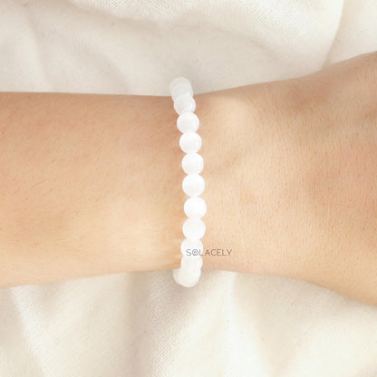 6mm White Selenite Bracelet