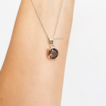 Smoky Quartz Sterling Silver Necklace