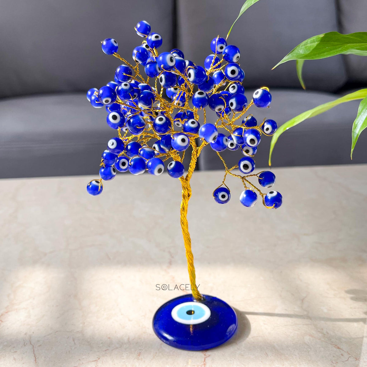 Evil Eye Crystal Tree with Evil Eye Base