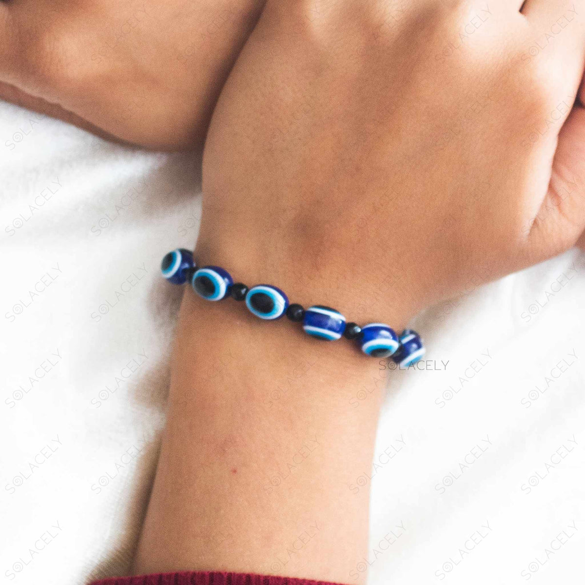 Oval Evil Eye & Black Tourmaline Bracelet