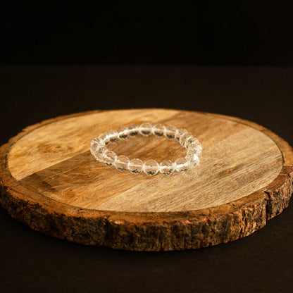 Clear Quartz Faceted Bracelet - 8mm Beads