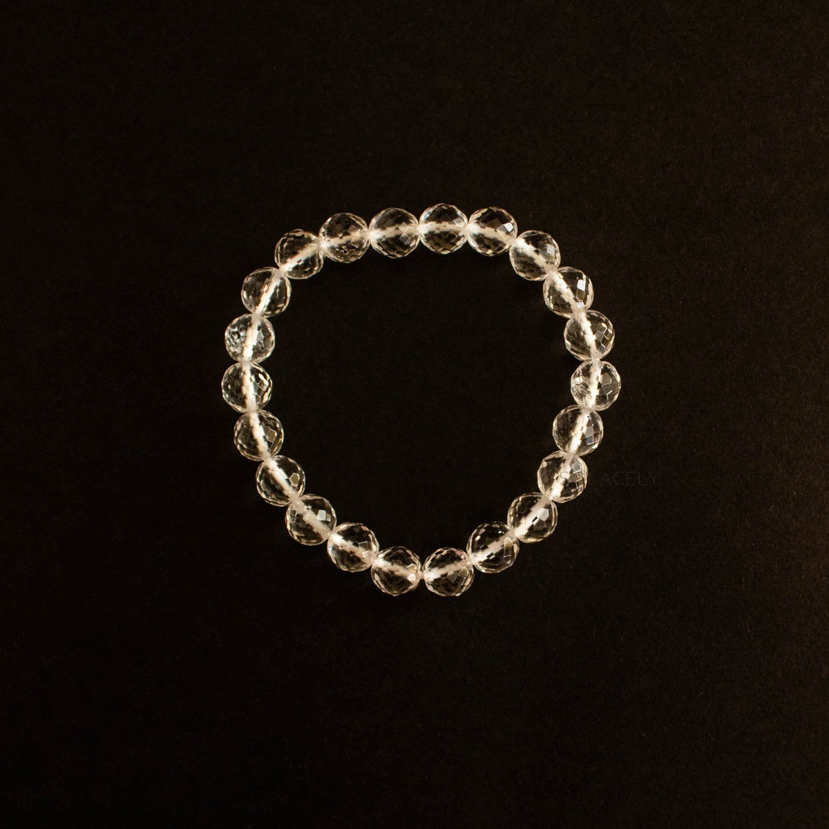 Clear Quartz Faceted 8mm Bead Bracelet