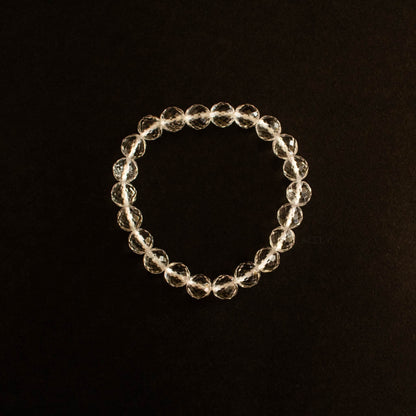 Clear Quartz Faceted Bracelet - 8mm Beads