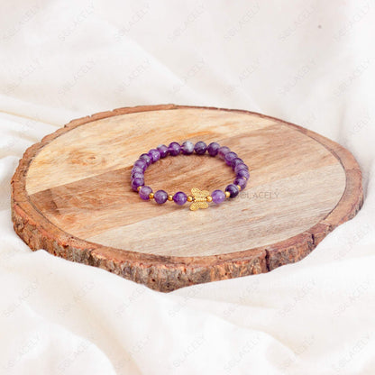 Amethyst Butterfly Charm Bracelet