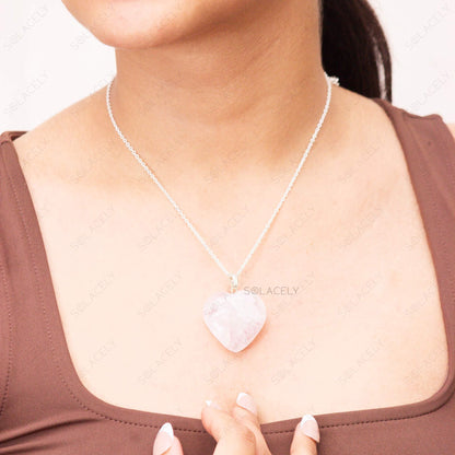 Rose Quartz Heart Pendant for Self-Love