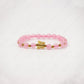 Rose Quartz Bracelet With Golden Butterfly Charm - 6mm Beads