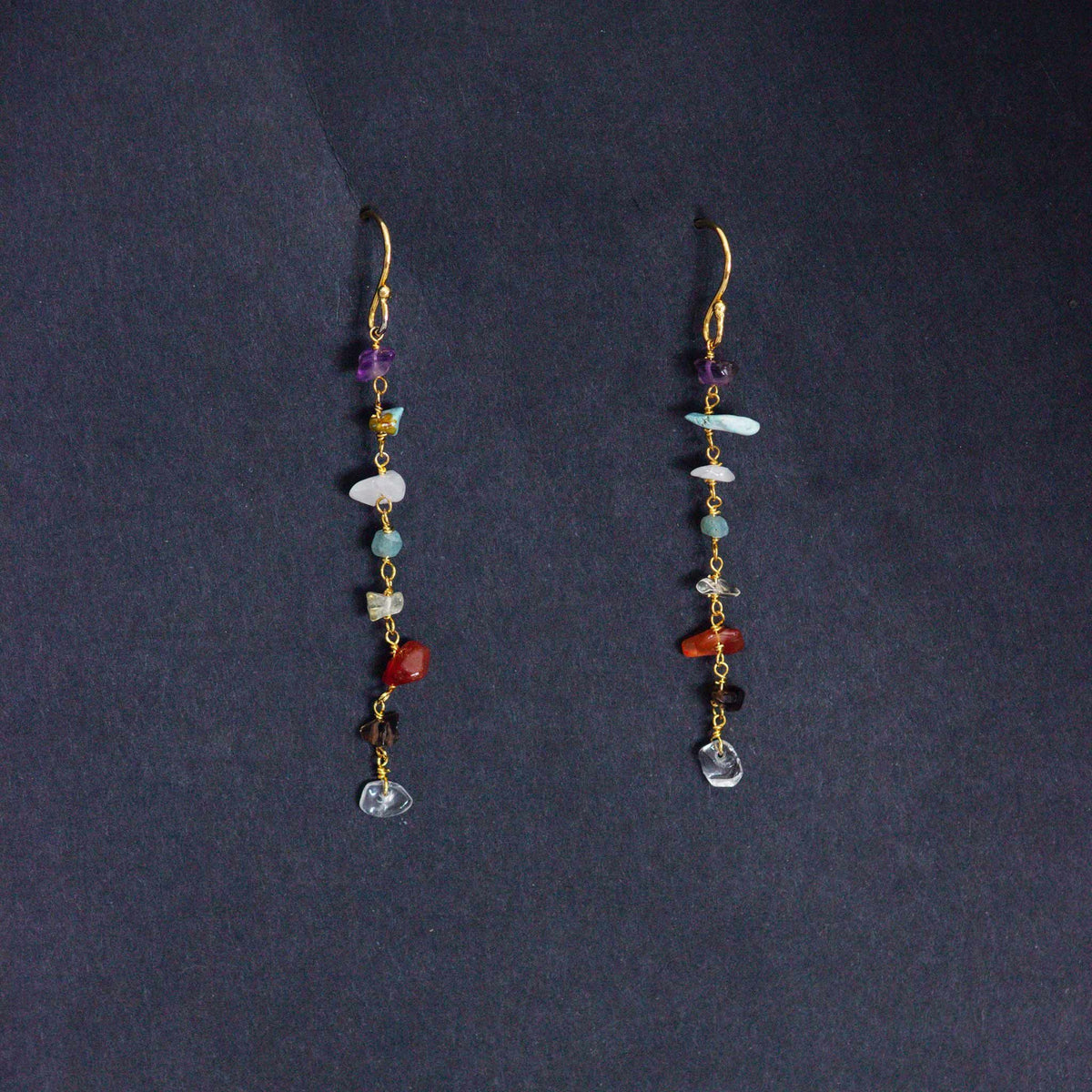 Seven Chakra Gold-Plated Earrings