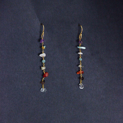 Seven Chakra Gold plated Earring